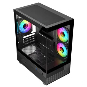 Astro AGC-L17M Micro-ATX Gaming Case | 3x ARGB Infinity Fans | 6-Port Hub + Remote | GPU≤345mm