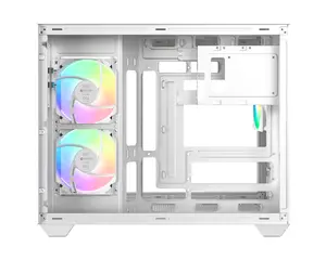 ID-COOLING VIEW 500 ARGB WHITE Micro-ATX PC Case | Dual Tempered Glass Panoramic Window, 3x Pre-Installed ARGB PWM Fans & 360mm Radiator Support