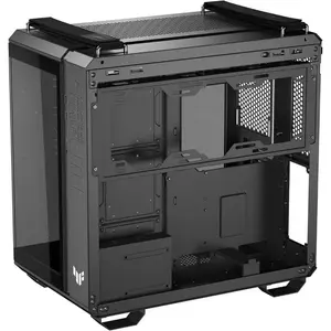 ASUS TUF Gaming GT502 Dual-Chamber Mid-Tower PC Case (White Edition - No Fans) | Front & Side Tempered Glass Panels, Tool-Free Quick-Release Side Panels, Included Vertical GPU Bracket & Heavy-Duty TUF Woven Top Handles