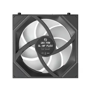 LIAN LI UNI FAN SL-INF  Reverse 120mm ARGB PWM PC Cooling Fan 3-Pack with L-Wireless Controller | Dual-Sided Frame Design, 2.4 GHz L-Wireless Sync & Motherboard Dual-Mode Control, Triple-Zone Infinity Mirror RGB & FDB Bearing