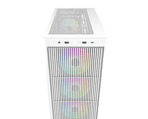 ID-COOLING WARE 510 ARGB WHITE ATX PC Case | Classic High-Airflow Mid-Tower, Tempered Glass, 4x Pre-Installed ARGB Fans & Dual 360mm Radiator Support