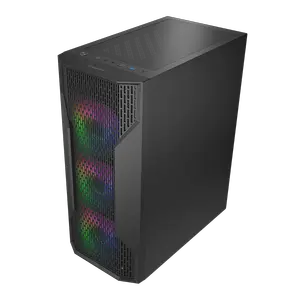 Cougar MX110 Compact ATX Black | Budget Mid Tower | Mesh Design | Basic ARGB | Tempered Glass