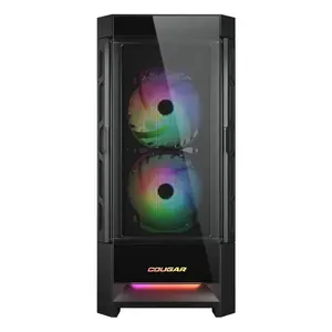 Cougar Duoface RGB Mid Tower Black | 2-Type Front Panels | Dual Chamber | ATX | ARGB