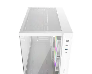 ID-COOLING VIEW 500 ARGB WHITE Micro-ATX PC Case | Dual Tempered Glass Panoramic Window, 3x Pre-Installed ARGB PWM Fans & 360mm Radiator Support