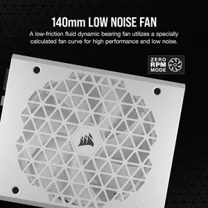 CORSAIR RMx Series RM1000x 1000W Fully Modular ATX Power Supply (White) | 80 PLUS Gold Certified, Zero RPM Fan Mode, 100% Japanese 105°C Capacitors & White Modular Sleeved Cables