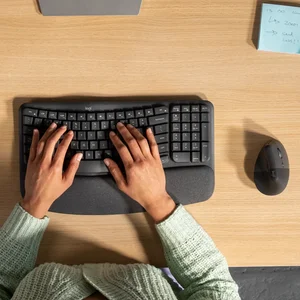 Logitech Wave Keys and Lift Vertical Ergonomic Wireless Keyboard and Mouse Combo | Model: Wave Keys + Lift Combo