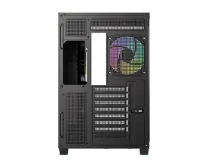 ID-COOLING VIEW 510 ARGB Black Panoramic ATX PC Case | Dual Tempered Glass Panels, 4x Pre-Installed ARGB PWM Fans, BTF Motherboard Support & Dual 360mm Radiator Capacity