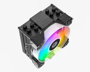 ID-COOLING SE-214-XT DF CPU Air Cooler (Black Edition) | Model: SE-214-XT DF, 180W TDP Thermal Dissipation, 4x Ф6mm Direct-Touch Copper Heatpipes, 120mm High-Airflow PWM Fan, Microwave Fin Design with Stealth Top Cover, 100% RAM Clearance, Multi-Plat