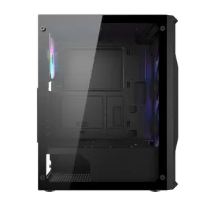 Cougar MX110 Compact ATX Black | Budget Mid Tower | Mesh Design | Basic ARGB | Tempered Glass