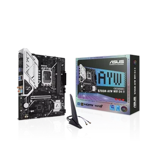 ASUS B760M-AYW WIFI Micro-ATX Motherboard | Intel LGA 1700, DDR5 8000MHz+ (OC), Dual PCIe 4.0 M.2, Wi-Fi 6 & Realtek 2.5Gb LAN