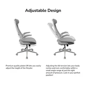 COUGAR Stryder Black | Highback Ergonomic Hybrid Workspace Chair | Flip-Up Armrests | Imitation Linen | TÜV Certified