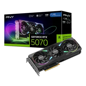 PNY GeForce RTX 5070 Epic-X ARGB OC 12GB GDDR7 — Blackwell | 2685 MHz | ARGB | SFF-Ready | 2.4-Slot |