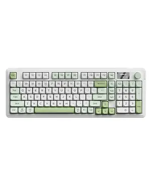 LANGTU L98 RGB Tri-Mode, Snow Green Silent Gasket Office and Gaming Keyboard