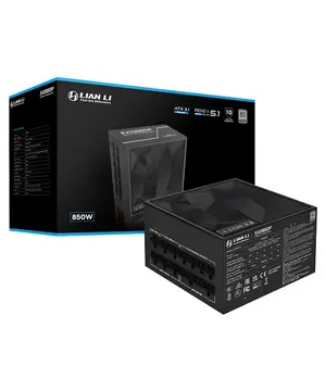 Lian Li SX Platinum 850W Black | ATX 3.1 & PCIe 5.1 | 100% Japanese Rubycon Caps | Zero RPM