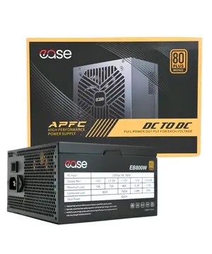 Ease EB800 800W 80 Plus Bronze Power Supply | Active PFC, Unique SMD DC-to-DC Circuit, 120mm Silent Fan & Sleek Black Flat Ribbon Cables