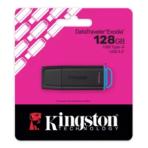 Kingston 128 GB DataTraveler Exodia G2 USB 3.2 Gen 1 Flash Drive (Timeless Black) | Model: DTXG2/64GB, High-Speed USB 3.2 Type-A, Streamlined Snap-On Cap Design, Compact Keyring Loop & Multi-OS Compatibility