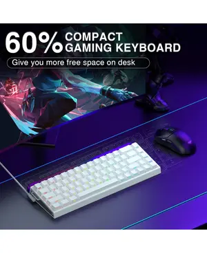 AULA HERO 68 HE White | 65% Hall Effect Magnetic Keyboard | 8000Hz Rapid Trigger | 0.01mm Precision | Hot-Swap