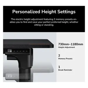 COUGAR E-Grav 180 Black | Flagship Electric Gaming Desk 1800×800mm | Dual Motor | Height 730–1180mm | Full 180cm Mousepad