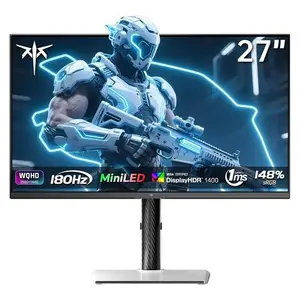 KTC M27T6 27-Inch 2K QHD 180Hz Mini-LED Gaming Monitor, HDR1400, Fast HVA panel with Quantum Dot, 1,152 full-array local dimming, Adaptive-Sync