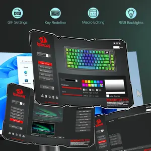 Redragon Behemoth Pro K724GBG-RGB-PRO | Tri-Modes | 75% Size Mechanical Keyboard with LCD Screen & Knob