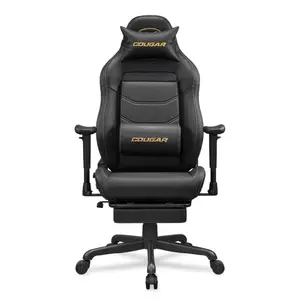 COUGAR Explore Neo Gold | Gaming Chair | Retractable Footrest | 3D Armrests | Scalloped Bucket Seat | Head & Lumbar Cushions