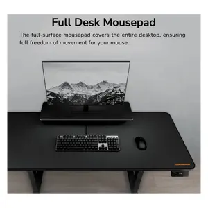 COUGAR E-Star 140 Black | Electric Gaming Desk 1400×600mm | Motorized Height 720–1170mm | 2 Memory Presets | Full Desk Mousepad