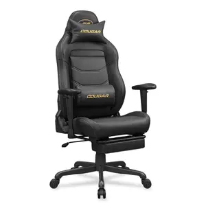 COUGAR Explore Neo Gold | Gaming Chair | Retractable Footrest | 3D Armrests | Scalloped Bucket Seat | Head & Lumbar Cushions