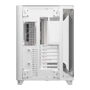 CORSAIR AIR 5400 RS-R ARGB Triple Chamber Mid-Tower PC Case (White) | Dual Curved Glass French Door Panels, 3x Pre-Installed RS120-R Reverse-Rotor ARGB Fans, Back-Connect (BTF) Motherboard Support & RapidRoute 2.0