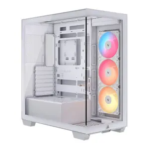 CORSAIR 3500X LX-R RGB iCUE LINK Mid-Tower PC Case (White) | Dual Tempered Glass Panoramic Window, 3x Pre-Installed LX120-R RGB Reverse Fans, iCUE LINK System Hub Included & Back-Connect (BTF) Motherboard Support