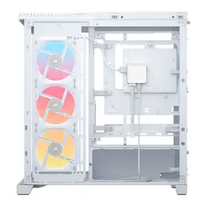 CORSAIR FRAME 4500X LX-R RGB iCUE LINK Panoramic Glass Mid-Tower PC Case (White) | Dual Pillarless Tempered Glass Panels, 3x Pre-Installed LX120-R RGB Reverse Fans, iCUE LINK System Hub & BTF Motherboard Support