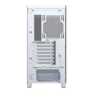 CORSAIR FRAME 4500X LX-R RGB iCUE LINK Panoramic Glass Mid-Tower PC Case (White) | Dual Pillarless Tempered Glass Panels, 3x Pre-Installed LX120-R RGB Reverse Fans, iCUE LINK System Hub & BTF Motherboard Support