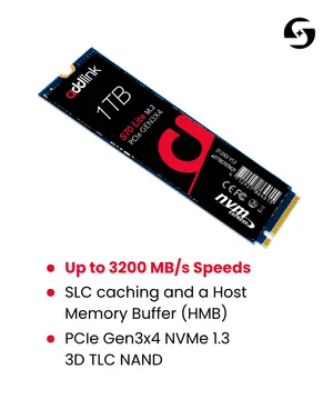 addlink S70 Lite 1TB NVMe Gen3x4 M.2 SSD | Starship Computers