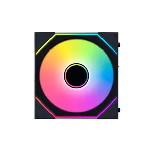 LIAN LI UNI FAN SL-INF Wireless 120mm ARGB PWM PC Cooling Fan 3-Pack with L-Wireless Controller (Black) | Cable-Free Interlocking Daisy-Chain System, 2.4 GHz L-Wireless Sync, Triple-Zone Infinity Mirror RGB & FDB Bearings