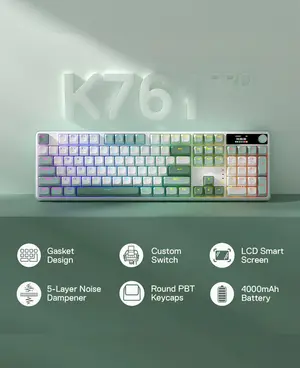 REDRAGON WYVERN LCD K761 PRO | Tri-Modes | Full Size Mechanical Keyboard with LCD Screen & Knob