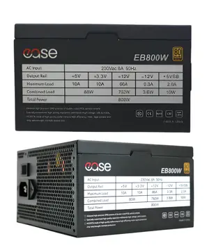 Ease EB800 800W 80 Plus Bronze Power Supply | Active PFC, Unique SMD DC-to-DC Circuit, 120mm Silent Fan & Sleek Black Flat Ribbon Cables