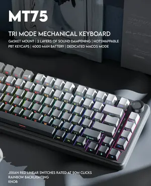 EWEADN MT75 | Tri-Mode Wireless Mechanical Gaming Keyboard | Midnight Black