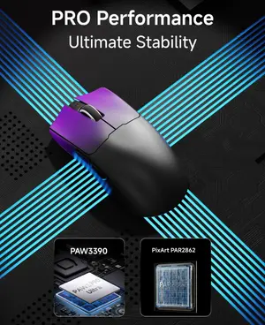 EWEADN S9 Pro Tri-Mode Wireless Gaming Mouse | Purple Gradient Edition
