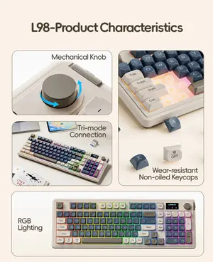 Langtu L98 Snow Green Silent Gasket RGB Keyboard | Starship