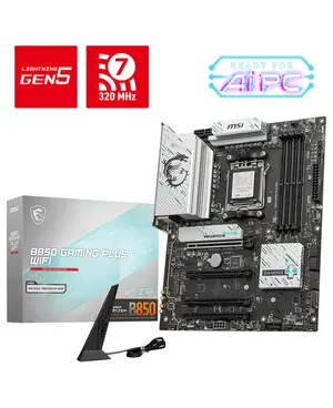 MSI B850 GAMING PLUS WIFI AMD AM5 ATX Motherboard | Advanced AI Ready | Wi-Fi 7 & 5G LAN