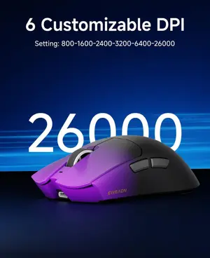 EWEADN S9 Pro Tri-Mode Wireless Gaming Mouse | Purple Gradient Edition