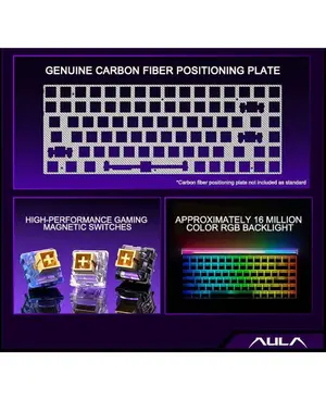 AULA HERO 68 HE Black Translucent Keycaps | 65% Hall Effect Magnetic Keyboard | 8000Hz Rapid Trigger | 0.01mm Precision | Hot-Swap