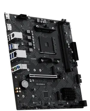 MSI PRO B550M-B Micro-ATX Motherboard | AMD Socket AM4, B550 Chipset, DDR4 Memory Boost (Up to 4600+ MHz OC), PCIe 4.0 Steel Armor, Dual M.2 Slots, Front USB-C & Audio Boost