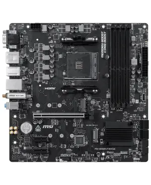 MSI PRO B550M-P WIFI6E Micro-ATX Motherboard | AMD Socket AM4, B550 Chipset, DDR4 Boost (Up to 4400+ MHz OC), PCIe 4.0 Steel Armor, Dual M.2, Wi-Fi 6E, Front USB-C & Audio Boost