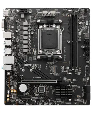 MSI PRO B650M-B Micro-ATX Motherboard | AMD Socket AM5, B650 Chipset, DDR5 Memory Boost (Up to 6800+ MHz OC / EXPO), PCIe 4.0 Steel Armor, Lightning Gen4 M.2, 2.5G LAN & Audio Boost