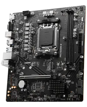MSI PRO B650M-B Micro-ATX Motherboard | AMD Socket AM5, B650 Chipset, DDR5 Memory Boost (Up to 6800+ MHz OC / EXPO), PCIe 4.0 Steel Armor, Lightning Gen4 M.2, 2.5G LAN & Audio Boost