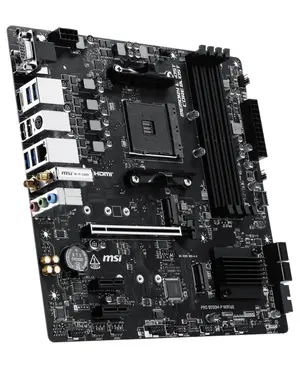 MSI PRO B550M-P WIFI6E Micro-ATX Motherboard | AMD Socket AM4, B550 Chipset, DDR4 Boost (Up to 4400+ MHz OC), PCIe 4.0 Steel Armor, Dual M.2, Wi-Fi 6E, Front USB-C & Audio Boost