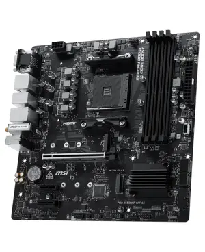 MSI PRO B550M-P WIFI6E Micro-ATX Motherboard | AMD Socket AM4, B550 Chipset, DDR4 Boost (Up to 4400+ MHz OC), PCIe 4.0 Steel Armor, Dual M.2, Wi-Fi 6E, Front USB-C & Audio Boost