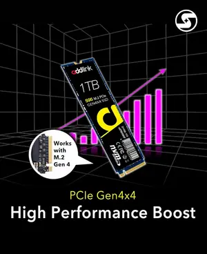 addlink S95 1TB PCIe Gen4x4 NVMe M.2 SSD, DRAM Cache, Speeds up to 7200MBPS, SSD For Workstations & High-End Gaming