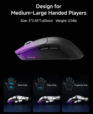 EWEADN S9 Pro Tri-Mode Wireless Gaming Mouse | Purple Gradient Edition