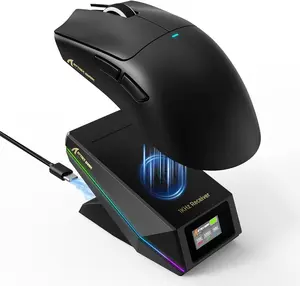 Attack Shark X11 PRO V2 Tri-Mode Wireless Mouse with TFT LCD RGB Dock – Black